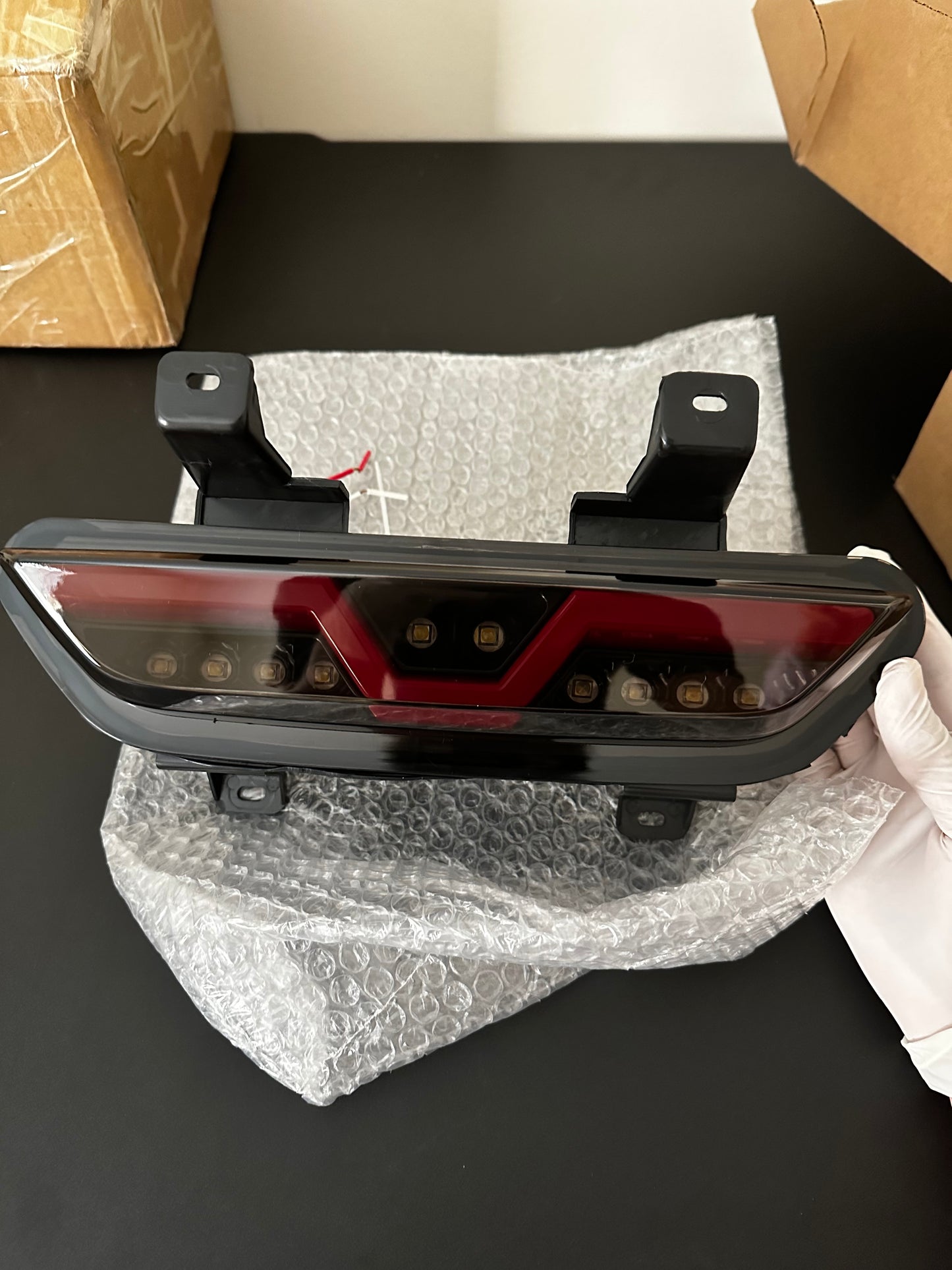 LED Smoked Brake/Reverse Light For 15-20 Mustang (Red Diffuser)