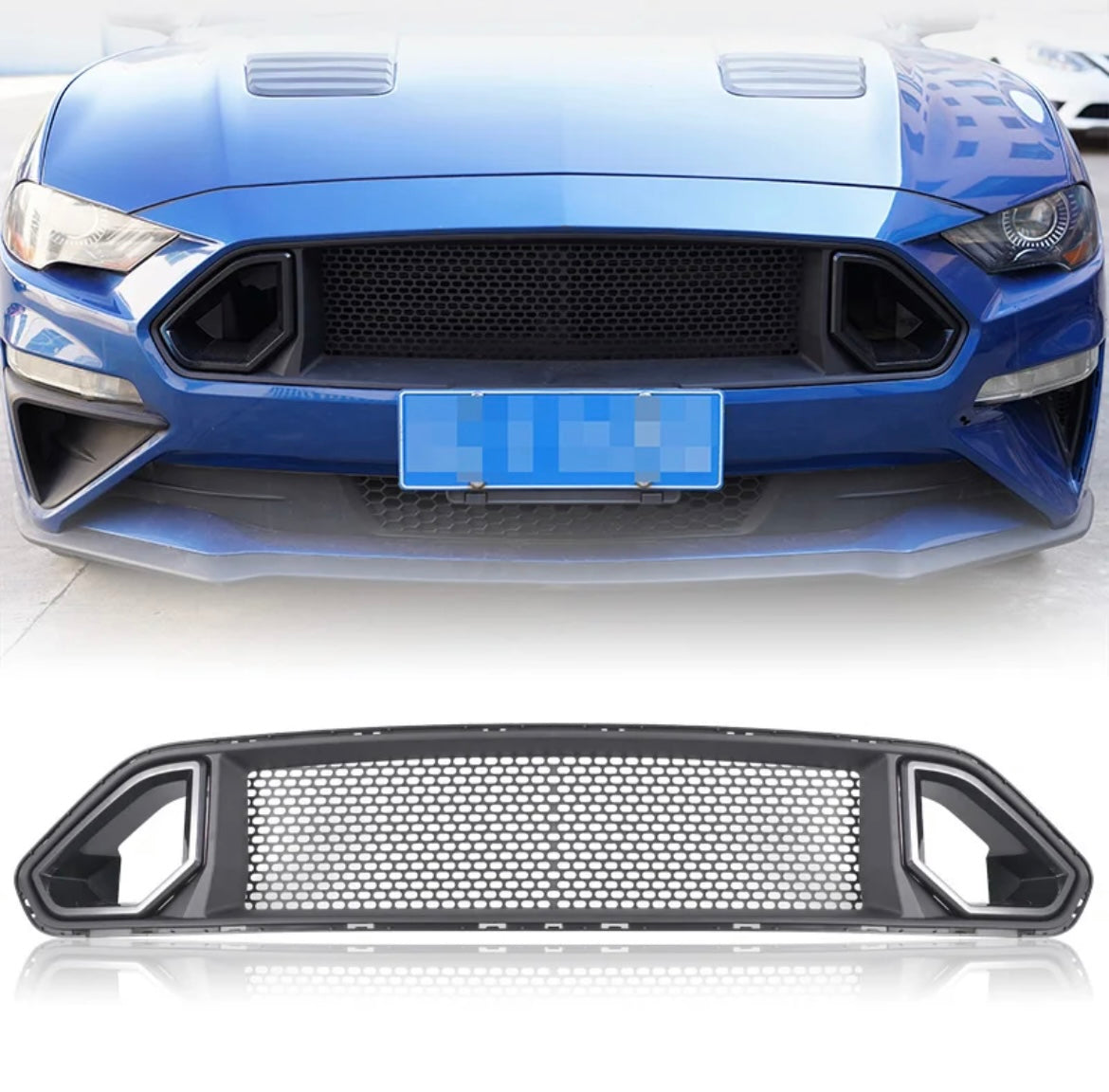 18-23' Ford Mustang OAC Style Front Grille (Black/Carbon Fiber)