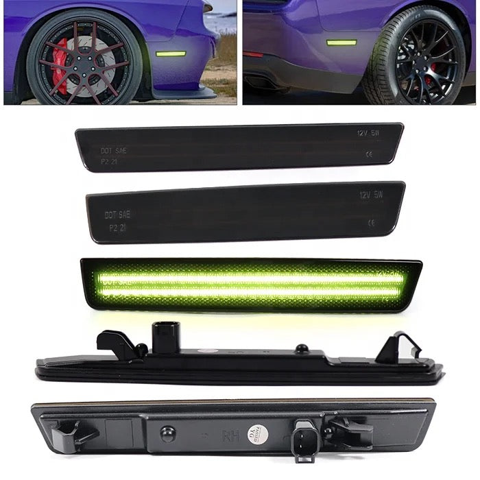 OAC V2 15-23 Dodge Challenger Smoked LED Side Marker Lights (Dynamic/Non Dynamic)