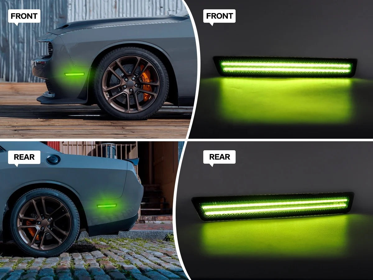 OAC V2 15-23 Dodge Challenger Smoked LED Side Marker Lights (Dynamic/Non Dynamic)