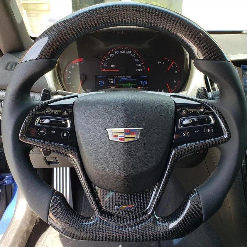 2014-2019 Cadillac CTS/CTS-V/ATS/ATS-V Carbon Fiber Steering Wheel (Customizable)