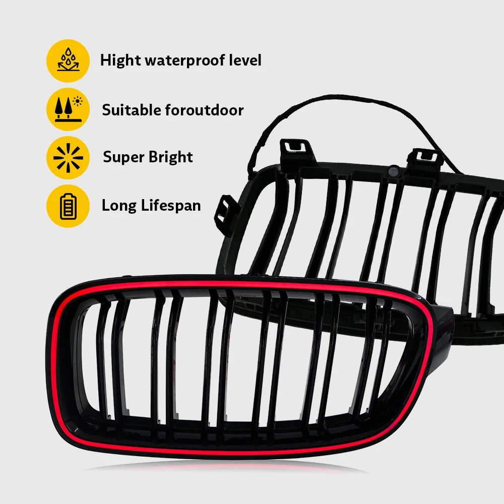 OAC Illuminated RGB Front Grille W/Blacked Out Center For BMW 3-Series F30/F32/F80/F35 M3 335i 340i 328i