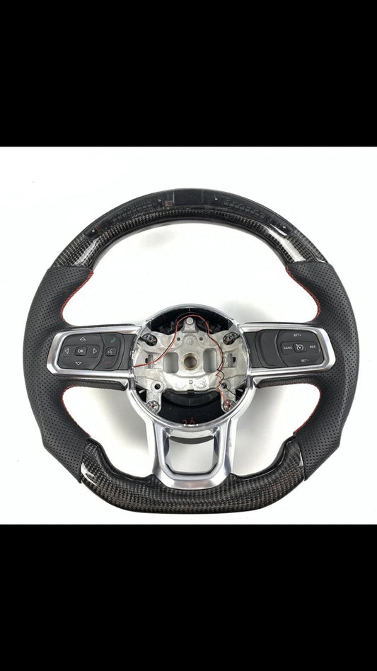 2018-2024 Jeep Wrangler Carbon Fiber Steering Wheel (Customizable)