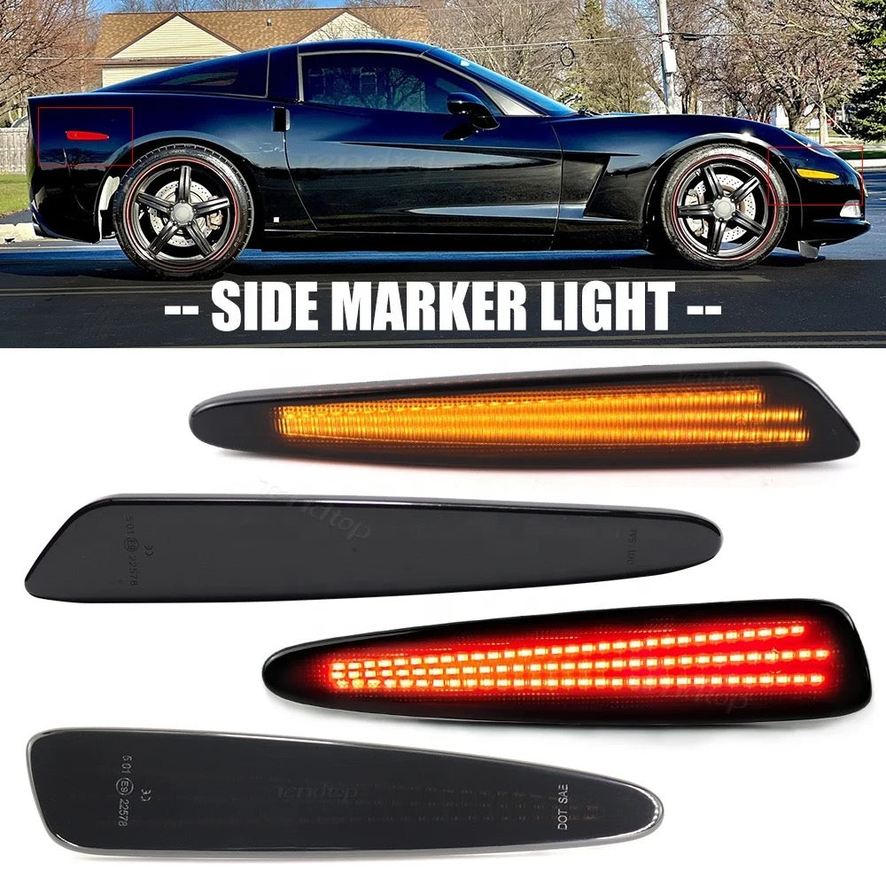 OAC V2 05-13 C6 Corvette Smoked LED Side Marker Lights (Front&Rear)